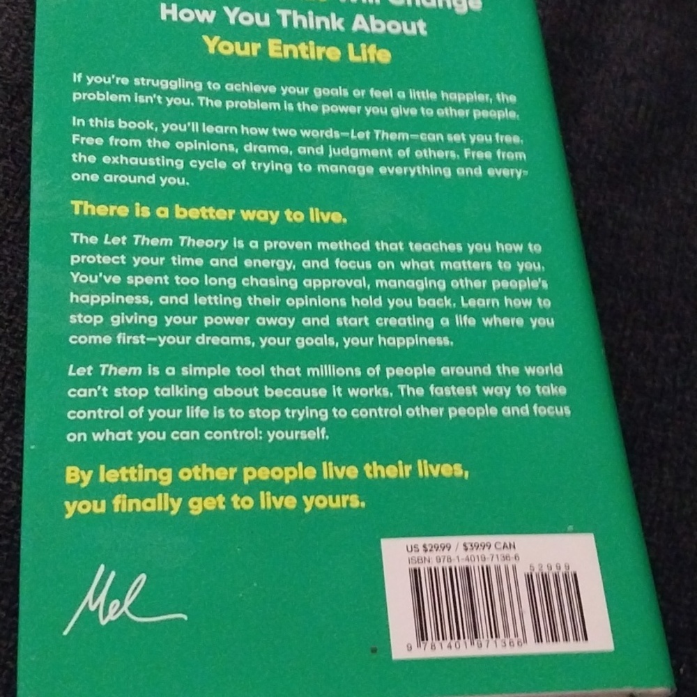 The Let Them Theory by Mel Robbins - Green Hardcover - Picture 2 of 4